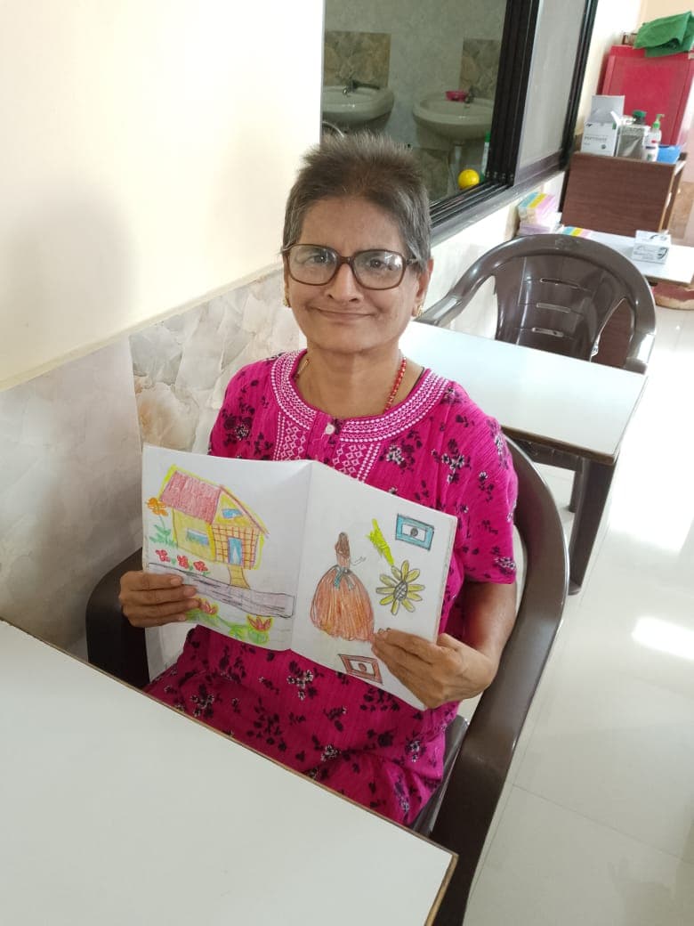 A sister offering gentle support to elderly residents in the care home.